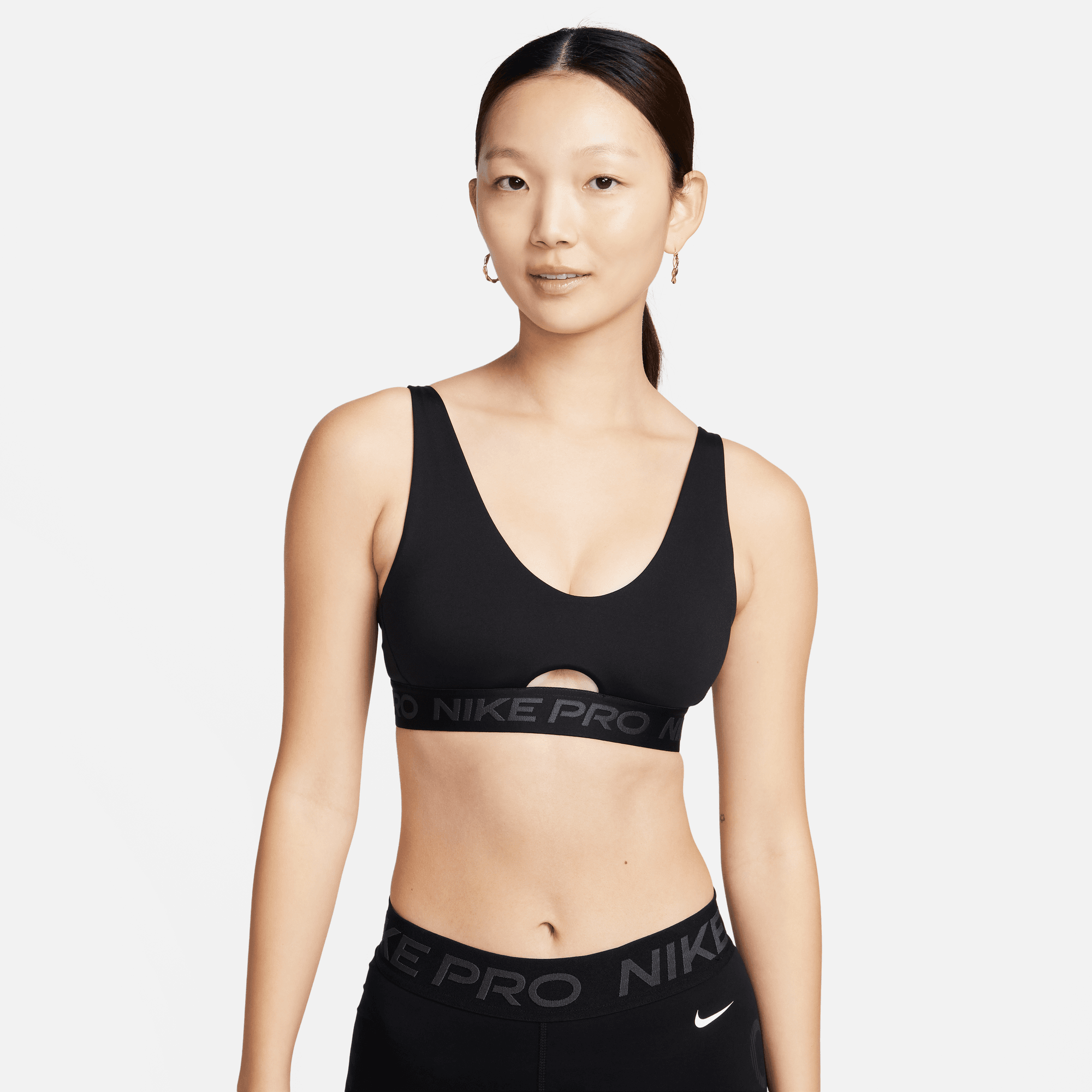Nike Women's Pro Indy Sports Bra (Washed Coral/Black, X-Small