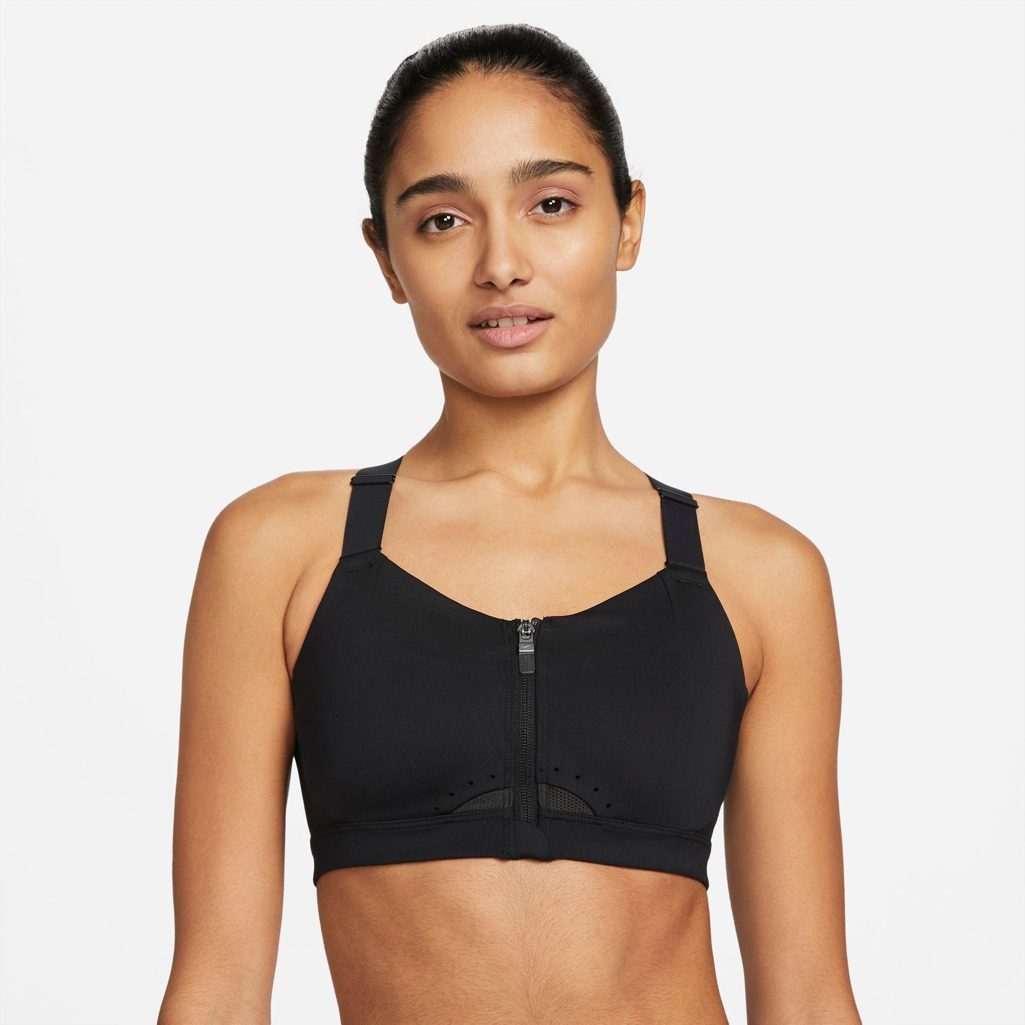 NIKE DRI-FIT ALPHA WOMEN'S HIGH-SUPPORT PADDED ZIP-FRONT SPORTS