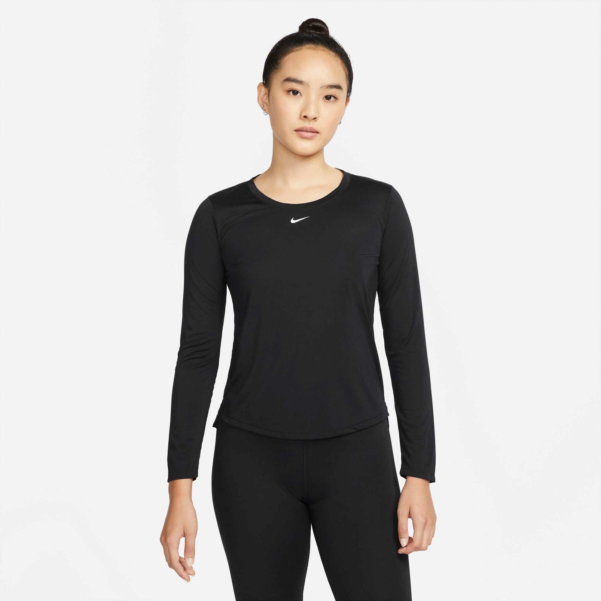 NIKE DRI-FIT ONE WOMENS STANDARD FIT LONG-SLEEVE TOP BLACK/WHITE – Park  Outlet Ph