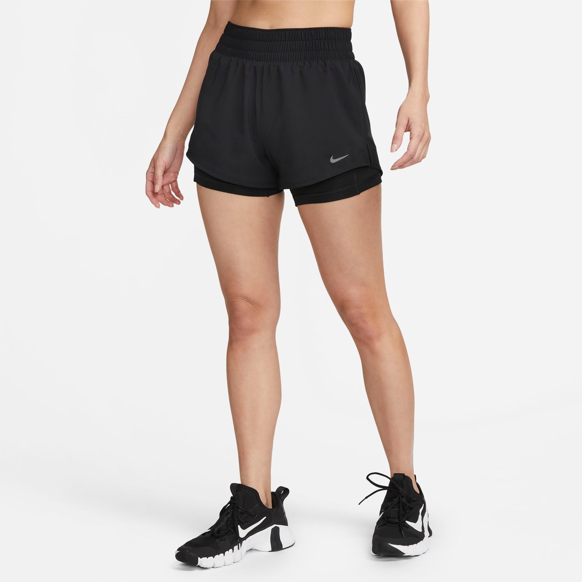 NIKE DRI-FIT ONE WOMENS MID-RISE 3 2-IN-1 SHORTS BLACK/REFLECTIVE SILV –  Park Outlet Ph