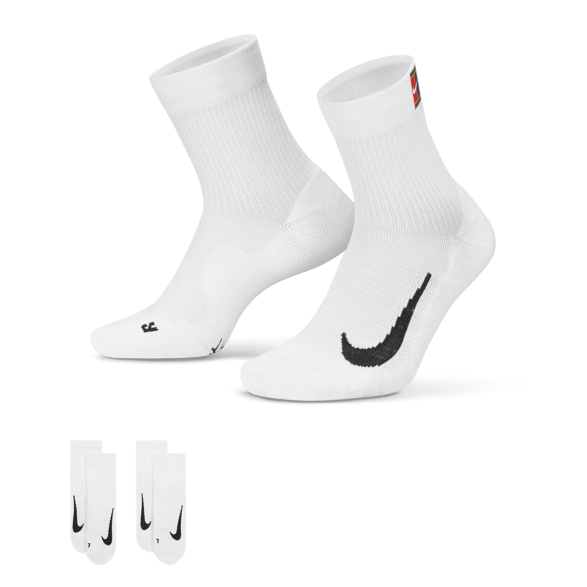 NIKECOURT MULTIPLIER MAX TENNIS ANKLE SOCKS (2 PAIRS) BLACK/BLACK ...