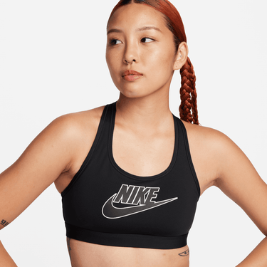 NIKE SWOOSH MEDIUM SUPPORT WOMEN'S PADDED LOGO SPORTS BRA