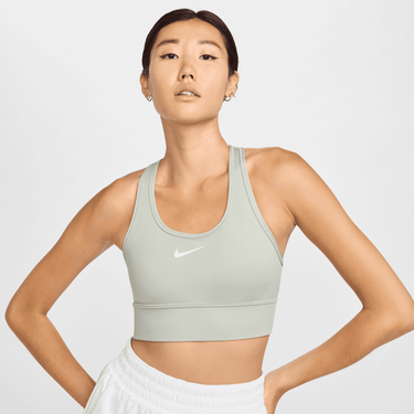 NIKE SWOOSH MEDIUM SUPPORT WOMEN'S PADDED LONGLINE SPORTS BRA