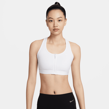 NIKE SWOOSH FRONT ZIP WOMEN'S MEDIUM-SUPPORT PADDED SPORTS BRA