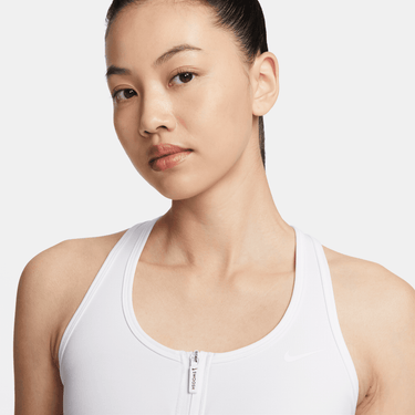 NIKE SWOOSH FRONT ZIP WOMEN'S MEDIUM-SUPPORT PADDED SPORTS BRA