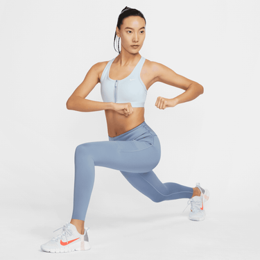 NIKE SWOOSH FRONT ZIP WOMEN'S MEDIUM-SUPPORT PADDED SPORTS BRA