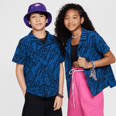 NIKE SB BIG KIDS' DRI-FIT BUTTON-DOWN SKATE SHIRT