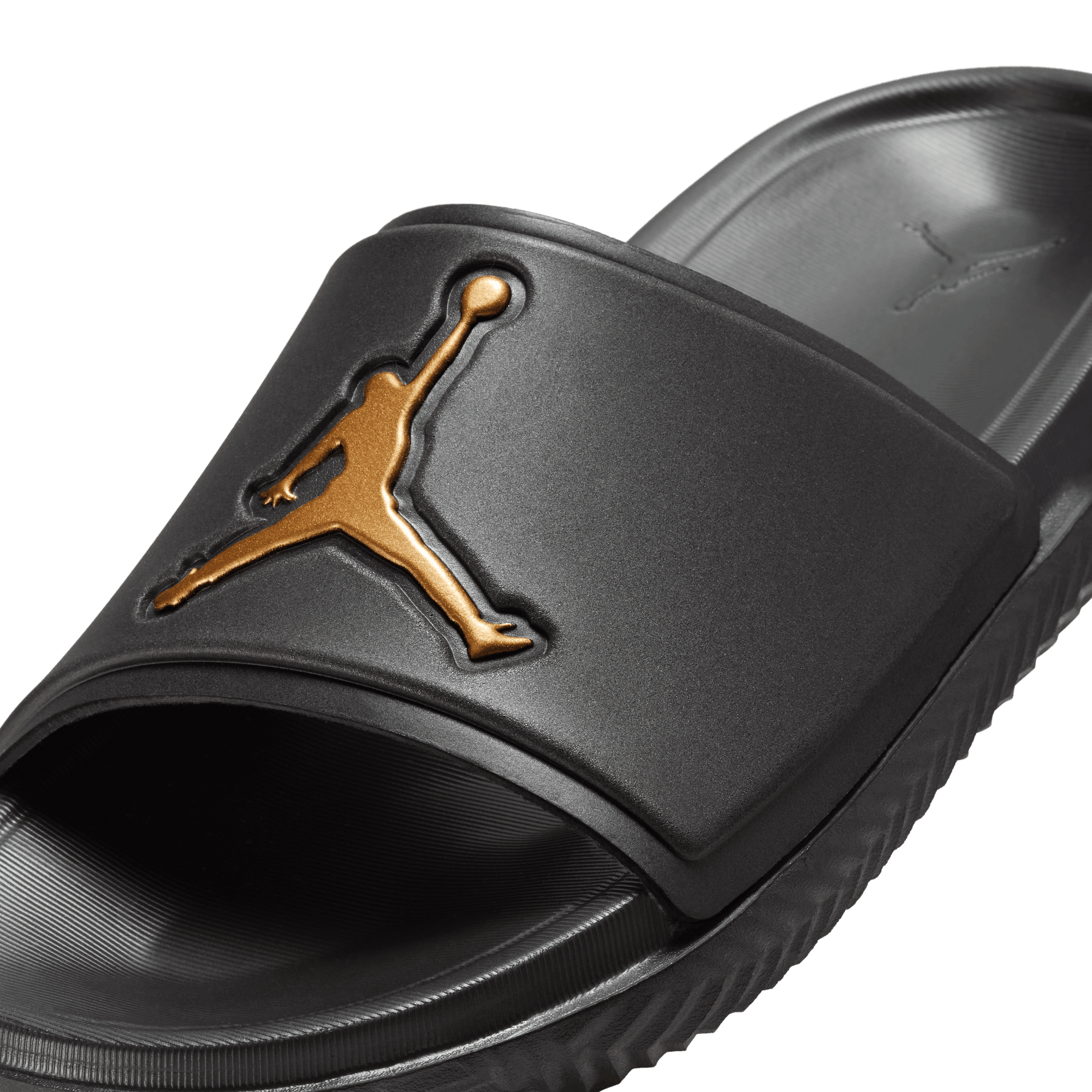 JORDAN JUMPMAN BIG KIDS' SLIDES BLACK/METALLIC GOLD Park Outlet Ph