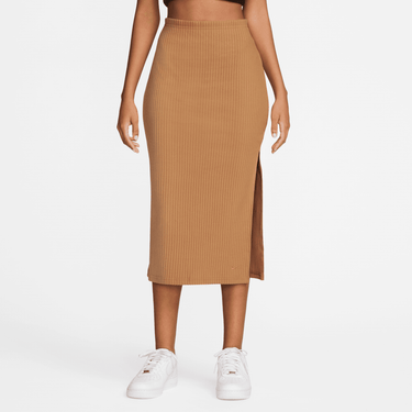 NIKE SPORTSWEAR CHILL KNIT WOMENS SLIM RIBBED MIDI SKIRT