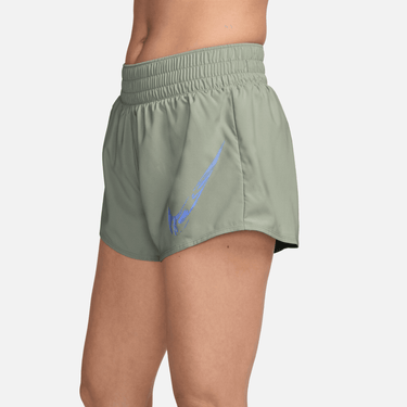 NIKE ONE WOMEN'S DRI-FIT MID-RISE BRIEF-LINED GRAPHIC SHORTS