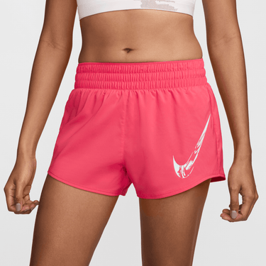 NIKE ONE WOMEN'S DRI-FIT MID-RISE BRIEF-LINED GRAPHIC SHORTS