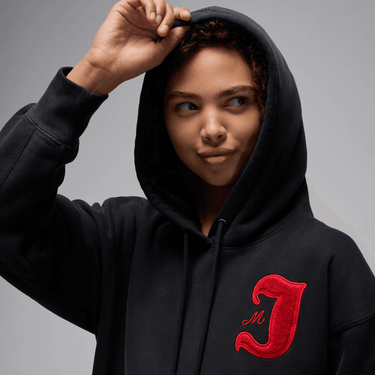 JORDAN FLIGHT FLEECE WOMENS SATIN-LINED PULLOVER HOODIE