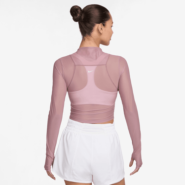 NIKE ZENVY WOMEN'S DRI-FIT LONG-SLEEVE SHEER TOP