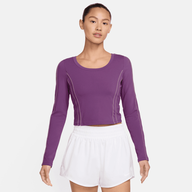 NIKE ONE FITTED WOMEN'S DRI-FIT LONG-SLEEVE CROPPED TOP