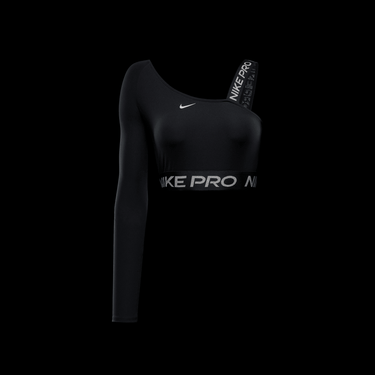 NIKE PRO SHINE WOMEN'S DRI-FIT ASYMMETRICAL CROPPED TOP