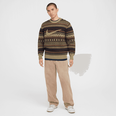 NIKE LIFE MEN'S FAIR ISLE SWOOSH SWEATER