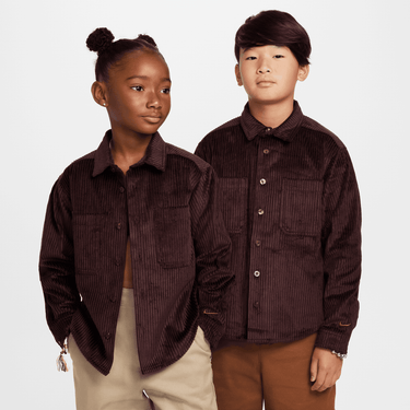 NIKE SB BIG KIDS' BUTTON-DOWN LAYERING TOP