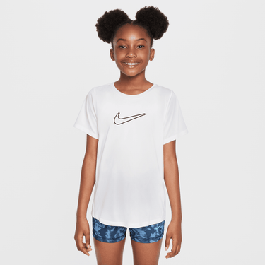 NIKE ONE FITTED BIG KIDS' (GIRLS') DRI-FIT SHORT-SLEEVE TOP