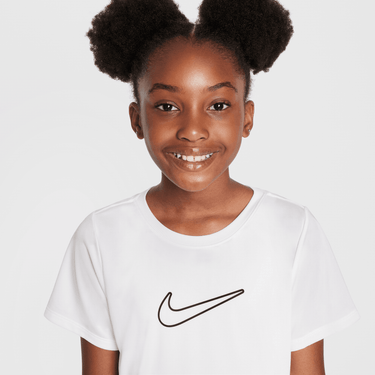 NIKE ONE FITTED BIG KIDS' (GIRLS') DRI-FIT SHORT-SLEEVE TOP