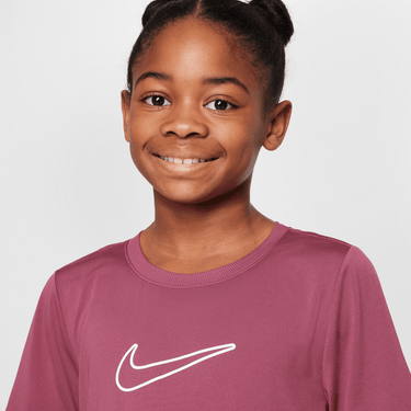 NIKE ONE FITTED BIG KIDS' (GIRLS') DRI-FIT SHORT-SLEEVE TOP