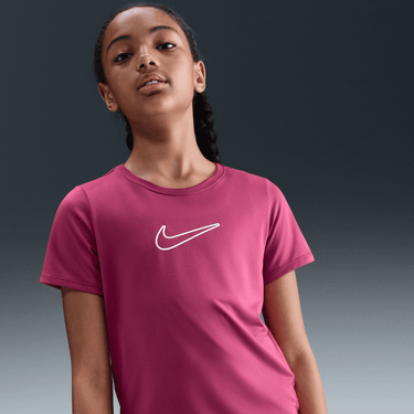 NIKE ONE FITTED BIG KIDS' (GIRLS') DRI-FIT SHORT-SLEEVE TOP