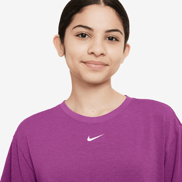 NIKE ONE RELAXED BIG KIDS' (GIRLS') DRI-FIT SHORT-SLEEVE TOP