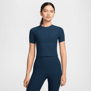 NIKE ZENVY RIB WOMEN'S DRI-FIT SHORT-SLEEVE TOP