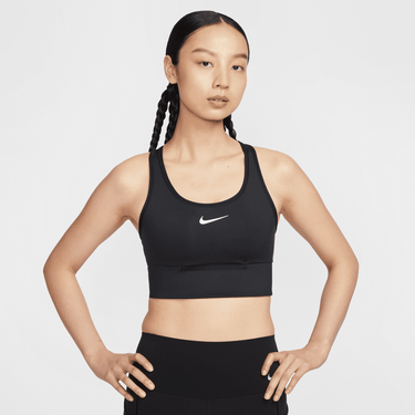 NIKE SWOOSH POCKET WOMEN'S MEDIUM-SUPPORT PADDED LONGLINE SPORTS BRA