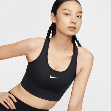 NIKE SWOOSH POCKET WOMEN'S MEDIUM-SUPPORT PADDED LONGLINE SPORTS BRA