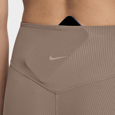 NIKE ZENVY RIB WOMEN'S GENTLE-SUPPORT HIGH-WAISTED FLARED LEGGINGS