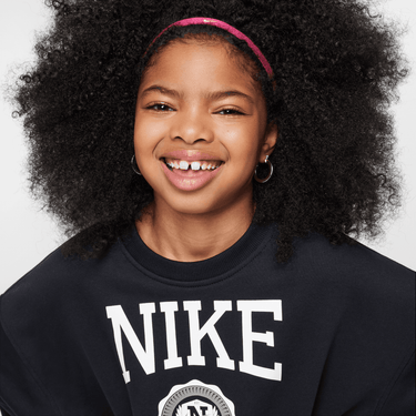 NIKE SPORTSWEAR CLUB BIG KIDS' (GIRLS') FRENCH TERRY CREW-NECK SWEATSHIRT