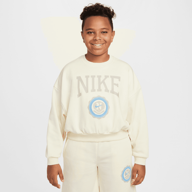 NIKE SPORTSWEAR CLUB BIG KIDS' (GIRLS') FRENCH TERRY CREW-NECK SWEATSHIRT