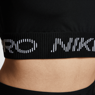 NIKE PRO WOMEN'S DRI-FIT SHORT-SLEEVE CROPPED GRAPHIC TOP