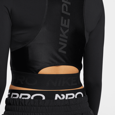 NIKE PRO WOMEN'S DRI-FIT CROPPED LONG-SLEEVE TOP