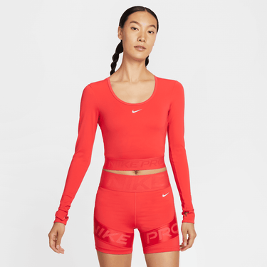 NIKE PRO WOMEN'S DRI-FIT CROPPED LONG-SLEEVE TOP