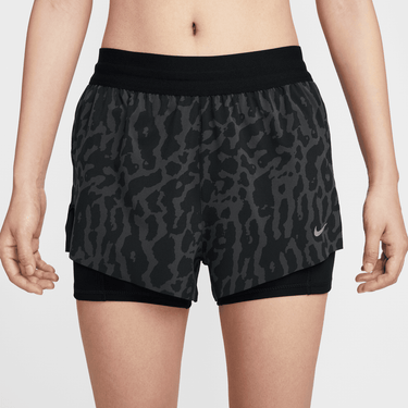 NIKE SWIFT WOMEN'S DRI-FIT MID-RISE 2-IN-1 PRINTED RUNNING SHORT S