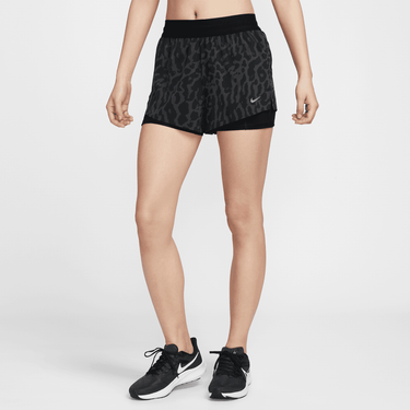 NIKE SWIFT WOMEN'S DRI-FIT MID-RISE 2-IN-1 PRINTED RUNNING SHORT S