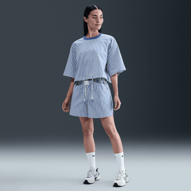 NIKE SPORTSWEAR CHILL POPLIN WOMEN'S STRIPED BOXY TOP