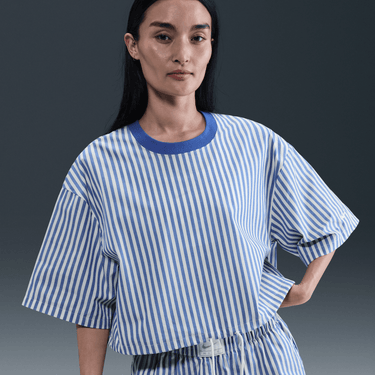 NIKE SPORTSWEAR CHILL POPLIN WOMEN'S STRIPED BOXY TOP