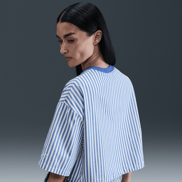 NIKE SPORTSWEAR CHILL POPLIN WOMEN'S STRIPED BOXY TOP