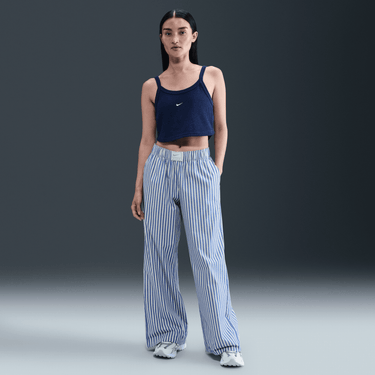 NIKE SPORTSWEAR CHILL POPLIN WOMEN'S MID-RISE LOOSE STRIPED PANTS