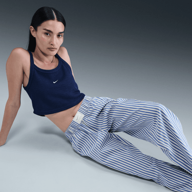 NIKE SPORTSWEAR CHILL POPLIN WOMEN'S MID-RISE LOOSE STRIPED PANTS
