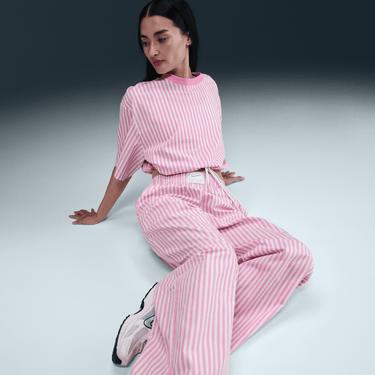 NIKE SPORTSWEAR CHILL POPLIN WOMEN'S MID-RISE LOOSE STRIPED PANTS