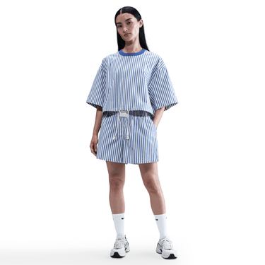 NIKE SPORTSWEAR CHILL POPLIN WOMEN'S MID-RISE LOOSE STRIPED SHORTS