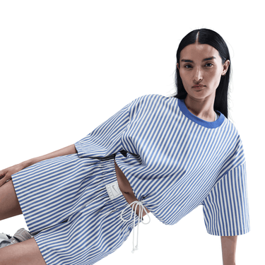 NIKE SPORTSWEAR CHILL POPLIN WOMEN'S MID-RISE LOOSE STRIPED SHORTS