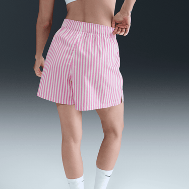 NIKE SPORTSWEAR CHILL POPLIN WOMEN'S MID-RISE LOOSE STRIPED SHORTS