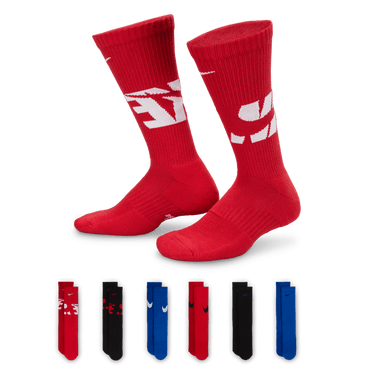 NIKE EVERYDAY KIDS' CUSHIONED CREW SOCKS (6 PAIRS)