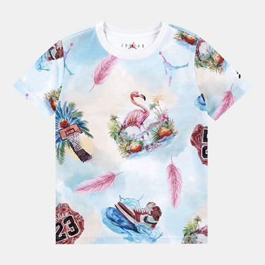 JORDAN KIDS' FLAMINGO AOP SHORT SLEEVES TEE