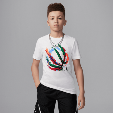 JORDAN BIG KIDS' BBALL FIRE T-SHIRT
