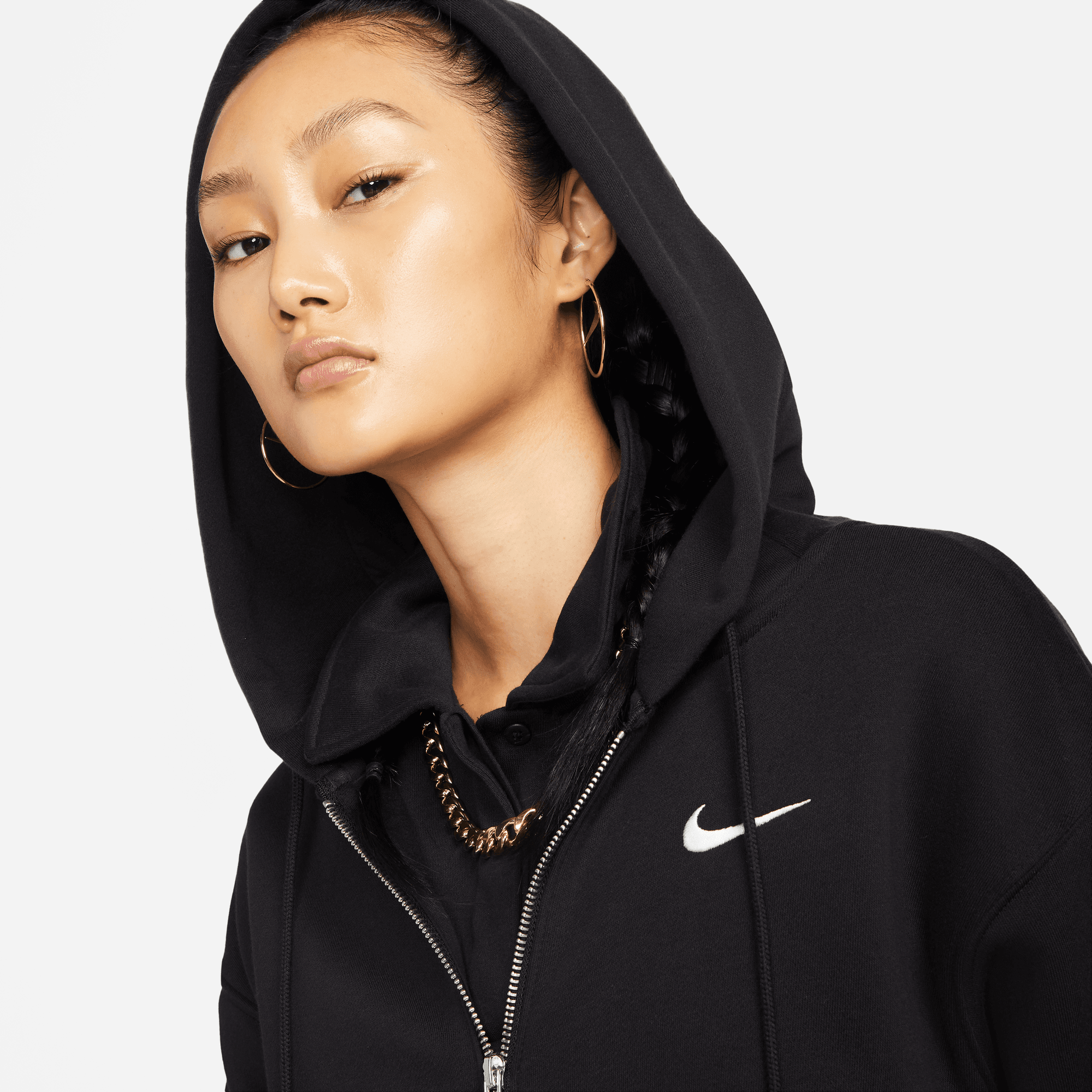 Nike Sportswear Women's Phoenix Fleece Oversized Full Zip Hoodie Dark